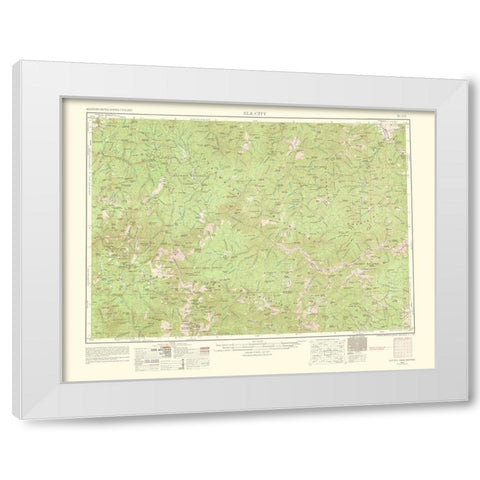 Elk City Idaho Montana Quad - USGS 1963 White Modern Wood Framed Art Print by USGS