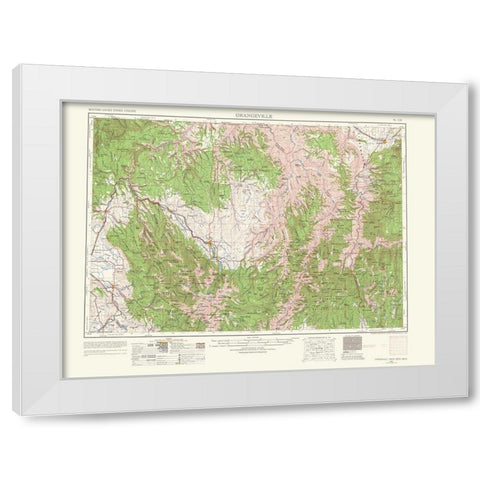 Grangeville Idaho Washington Oregon Quad White Modern Wood Framed Art Print by USGS