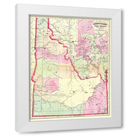 Idaho - 1874 White Modern Wood Framed Art Print by Asher