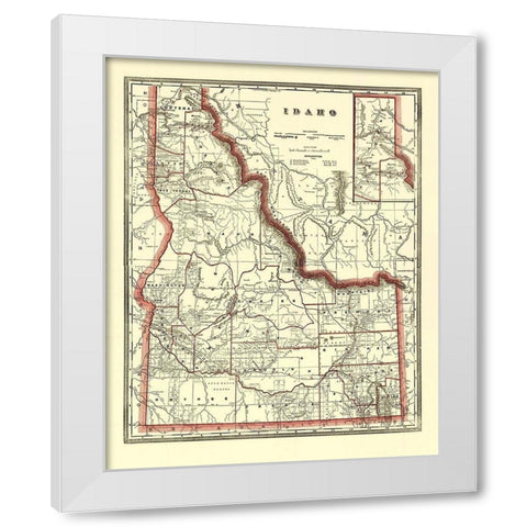 Idaho - Franklin 1896 White Modern Wood Framed Art Print by Franklin