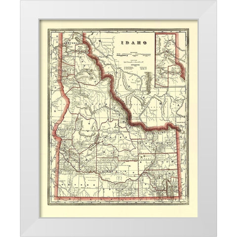 Idaho - Franklin 1896 White Modern Wood Framed Art Print by Franklin