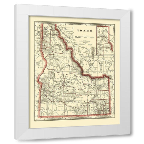 Idaho - Franklin 1896 White Modern Wood Framed Art Print by Franklin