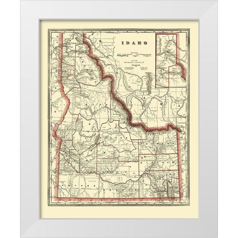 Idaho - Franklin 1896 White Modern Wood Framed Art Print by Franklin