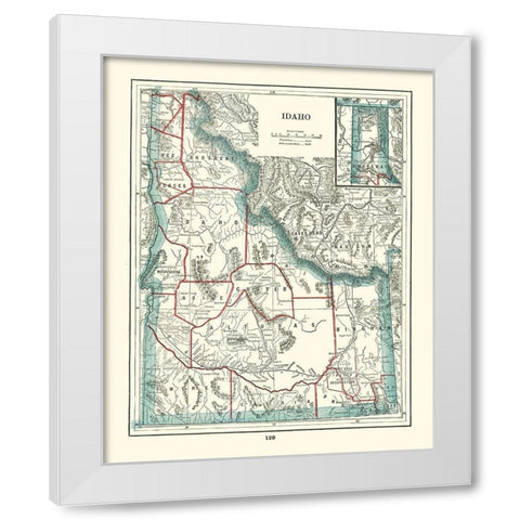 Idaho - Rathbun 1893 White Modern Wood Framed Art Print by Rathbun