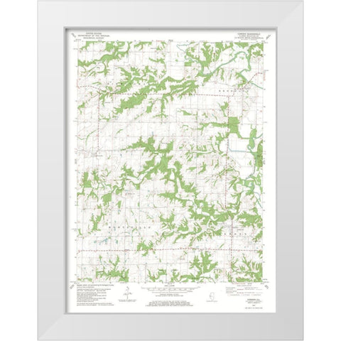 Camden Illinois Quad - USGS 1981 White Modern Wood Framed Art Print by USGS