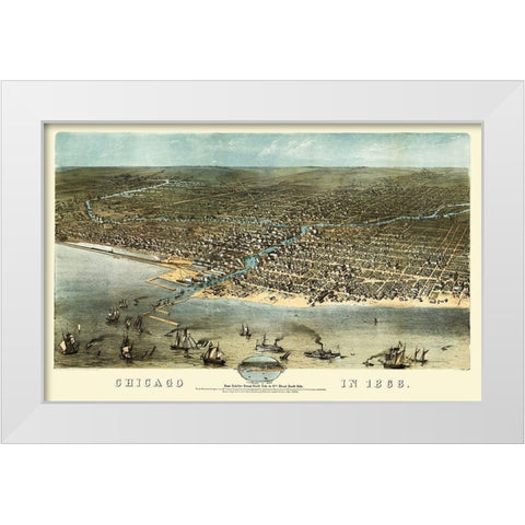 Chicago Illinois - Ruger 1868 White Modern Wood Framed Art Print by Ruger