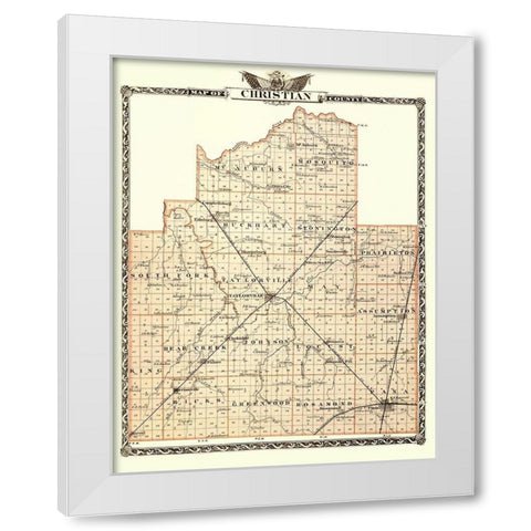 Christian Illinois - Warner 1876 White Modern Wood Framed Art Print by Warner