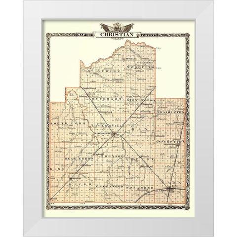 Christian Illinois - Warner 1876 White Modern Wood Framed Art Print by Warner
