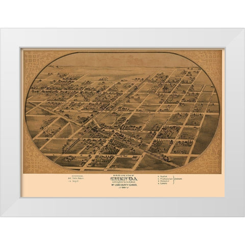 Chenoa Illinois - Ruger 1869 White Modern Wood Framed Art Print by Ruger
