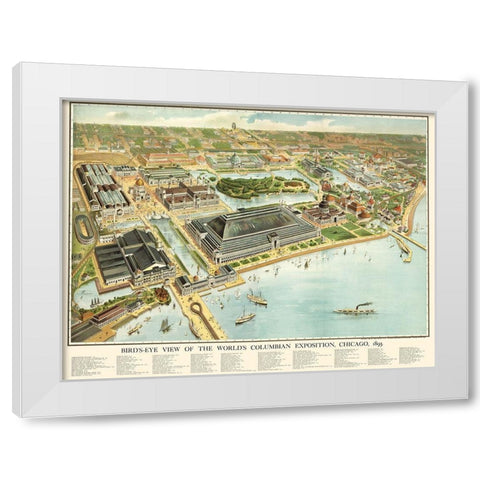 Columbian Exposition Chicago Illinois White Modern Wood Framed Art Print by Rand McNally