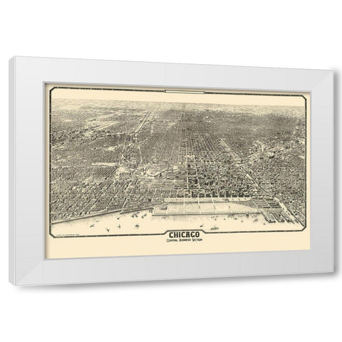Chicago Illinois - Reincke 1916 White Modern Wood Framed Art Print by Reincke
