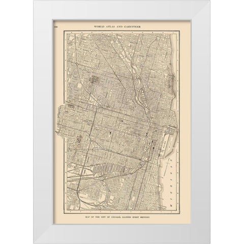 Chicago  Illinois - Reynold 1921 White Modern Wood Framed Art Print by Reynold