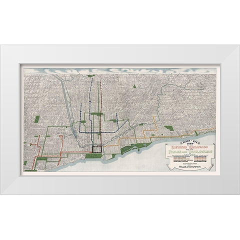 Chicago Elevated Railroad Illinois - Champion 1908  White Modern Wood Framed Art Print by Champion