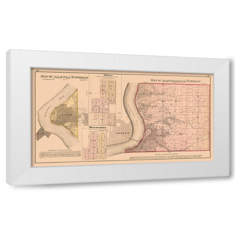 Nauvoo, Tioga, Breckenridge, Montebello Illinois White Modern Wood Framed Art Print by Andreas