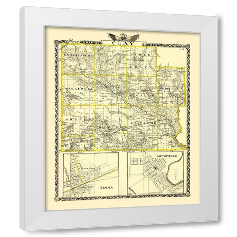 Clay Illinois Landowner - Warner 1870 White Modern Wood Framed Art Print by Warner