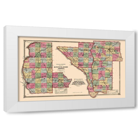 Illinois Counties White Modern Wood Framed Art Print by Unknown