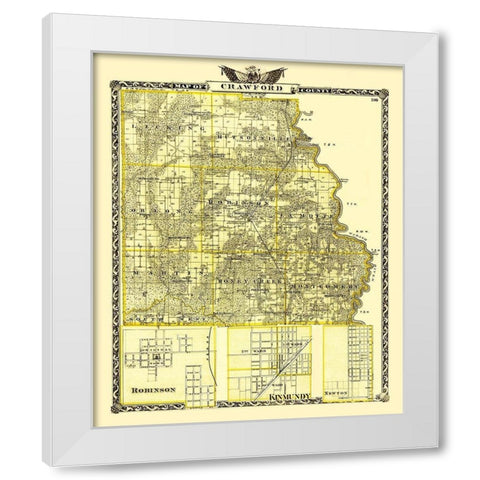 Crawford Illinois Landowner - Warner 1870 White Modern Wood Framed Art Print by Warner