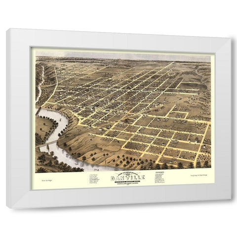 Danville Illinois - Ruger 1869 White Modern Wood Framed Art Print by Ruger