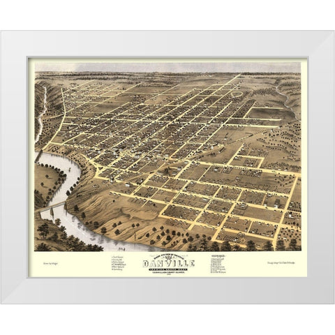 Danville Illinois - Ruger 1869 White Modern Wood Framed Art Print by Ruger