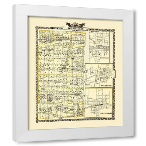 DeKalb Illinois - Warner 1876 White Modern Wood Framed Art Print by Warner