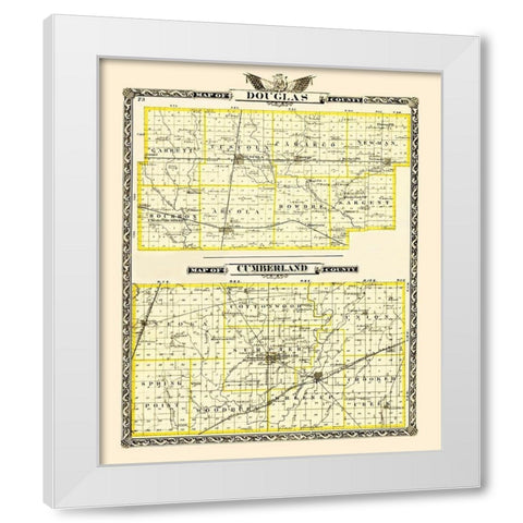 Douglas  Cumberland Illinois - Warner 1870 White Modern Wood Framed Art Print by Warner