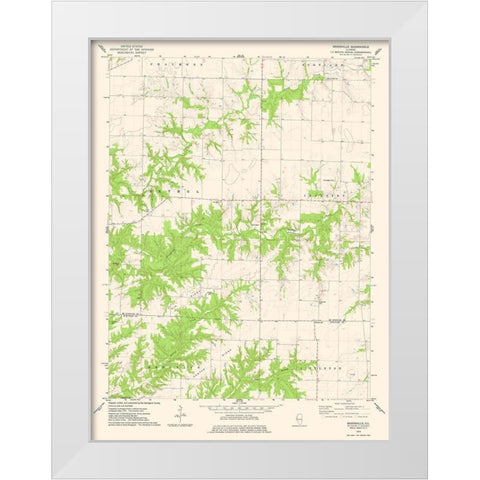 Doddsville Illinois Quad - USGS 1974 White Modern Wood Framed Art Print by USGS