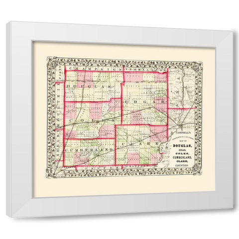 Douglas Edgar Coles Cumberland Clark Illinois White Modern Wood Framed Art Print by Campbell