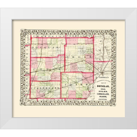 Douglas Edgar Coles Cumberland Clark Illinois White Modern Wood Framed Art Print by Campbell