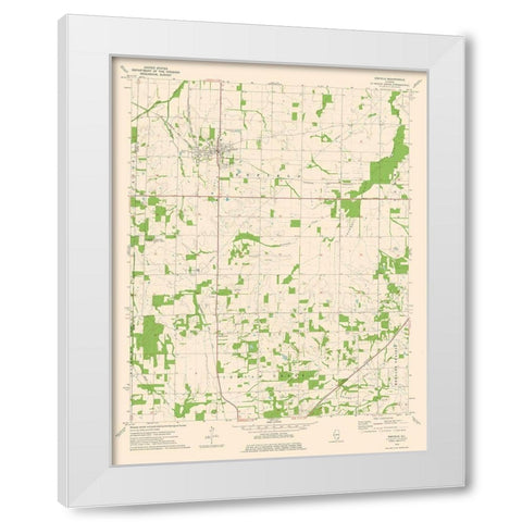 Enfield Illinois Quad - USGS 1974 White Modern Wood Framed Art Print by USGS