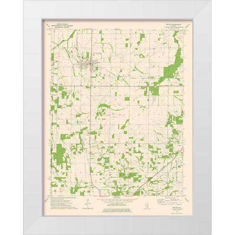 Enfield Illinois Quad - USGS 1974 White Modern Wood Framed Art Print by USGS