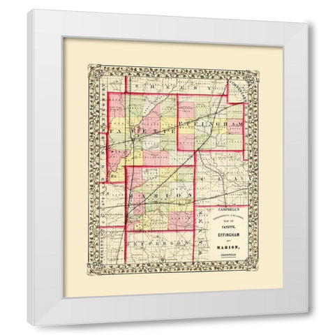 Fayette  Effingham  Marion Illinois - Campbell White Modern Wood Framed Art Print by Campbell