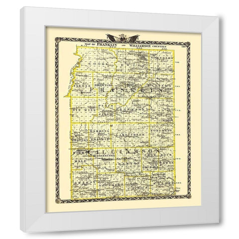 Franklin  Williamson Illinois Landowner White Modern Wood Framed Art Print by Warner