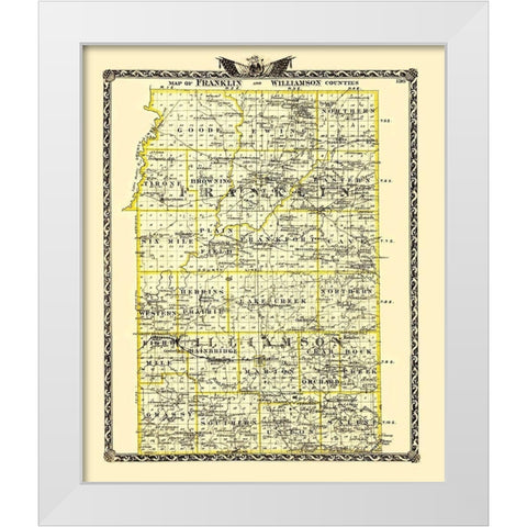 Franklin  Williamson Illinois Landowner White Modern Wood Framed Art Print by Warner