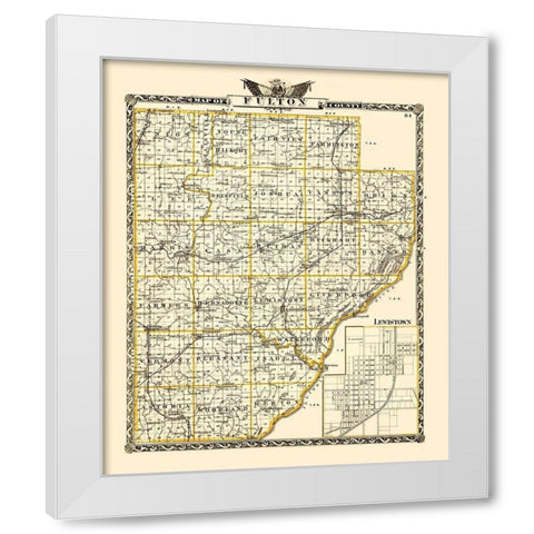 Fulton Illinois Landowner - Warner 1870 White Modern Wood Framed Art Print by Warner