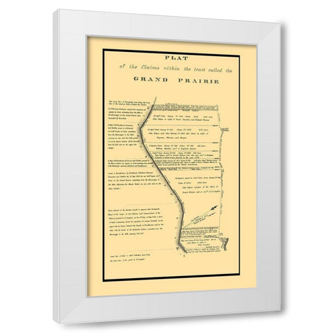Grand Prairie Tract Illinoi Claimss - USPO 1860 White Modern Wood Framed Art Print by USPO
