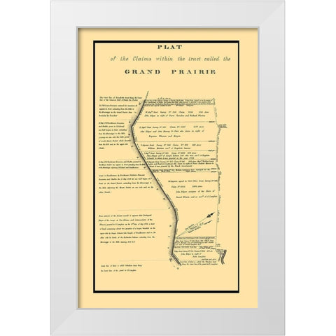 Grand Prairie Tract Illinoi Claimss - USPO 1860 White Modern Wood Framed Art Print by USPO