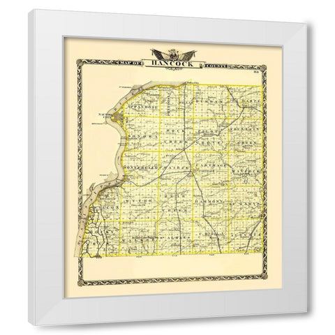 Hancock Illinois Landowner - Warner 1870 White Modern Wood Framed Art Print by Warner