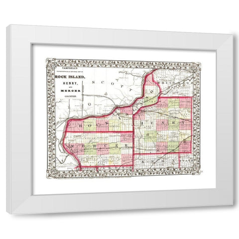 Henry  Rock Island  Mercer Illinois - Campbell White Modern Wood Framed Art Print by Campbell