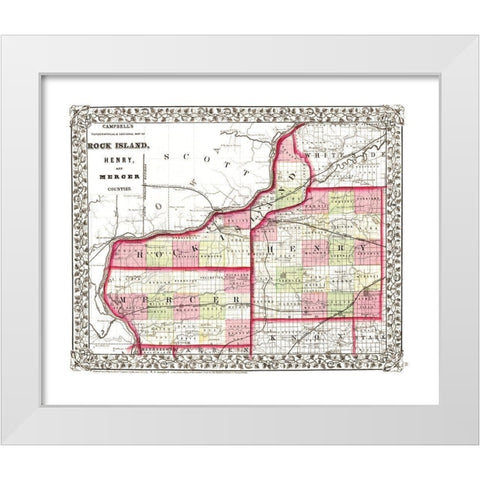 Henry  Rock Island  Mercer Illinois - Campbell White Modern Wood Framed Art Print by Campbell