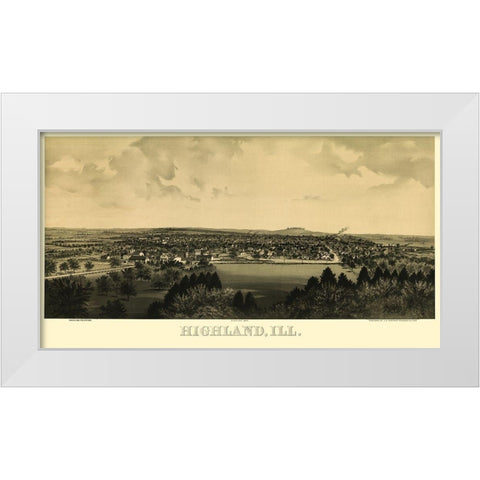 Highland Illinois - Hoerner 1894 White Modern Wood Framed Art Print by Hoerner