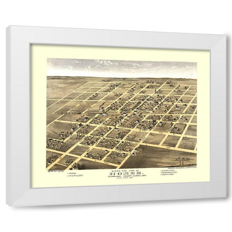 Homer Illinois - Ruger 1869 White Modern Wood Framed Art Print by Ruger