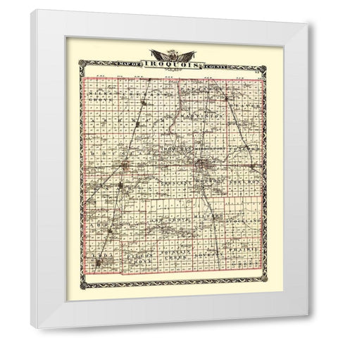 Iroquois Illinois Landowner - Warner 1870 White Modern Wood Framed Art Print by Warner