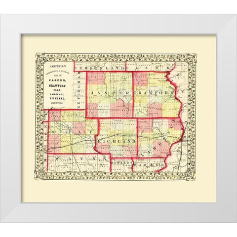 Jasper Crawford Clay Lawrence Richland Illinois White Modern Wood Framed Art Print by Campbell