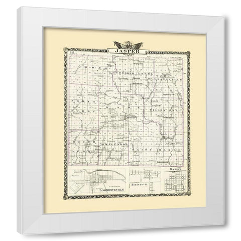 Jasper Illinois Landowner - Warner 1876 White Modern Wood Framed Art Print by Warner