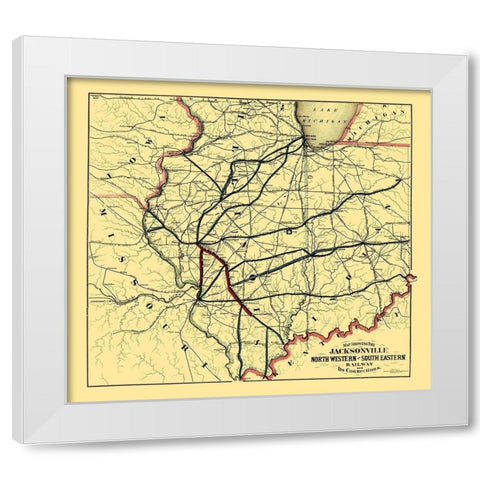 Jacksonville Northwestern, Southeastern 1850 White Modern Wood Framed Art Print by Watson