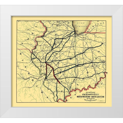 Jacksonville Northwestern, Southeastern 1850 White Modern Wood Framed Art Print by Watson