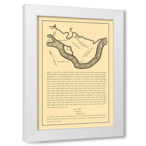 Kaskaskia, Mississippi River Illinois 1807 White Modern Wood Framed Art Print by Robinson