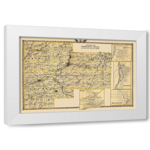 Kendall Will Grundy Cook Illinois Landowner White Modern Wood Framed Art Print by Warner