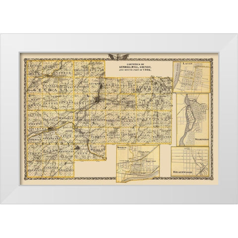 Kendall Will Grundy Cook Illinois Landowner White Modern Wood Framed Art Print by Warner