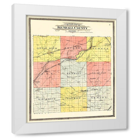 Kendall Illinois - Ogle 1903 White Modern Wood Framed Art Print by Ogle